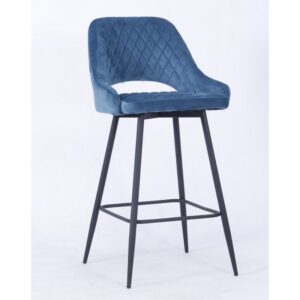 TABURETE HONORIO TAPIZADO VELVET 62 TURQUESA DARK