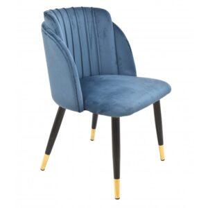 SILLA GLAMOUR METAL TAPIZADO VELVET AZUL