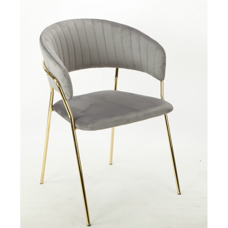 SILLÓN KEFRÉN TAPIZADO VELVET GRIS