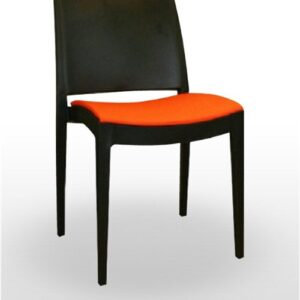 SILLA ELITE C/ ASIENTO TAPIZADO EN COLOR NARANJA