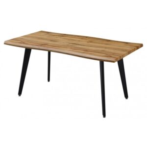 MESA CURVO CON ESTRUCTURA DE METAL Y TABLERO DE MADERA,160 X 90 CMS