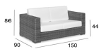 SOFA RATTAN DAKAR 2 PLAZAS