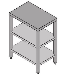 MESA SOPORTE CON 2 BALDAS INTERMEDIAS