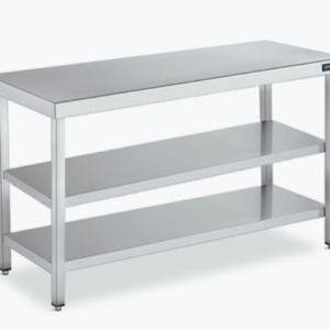MESA TRABAJO SIN PETO CON 2 ESTANTES GAMA 600