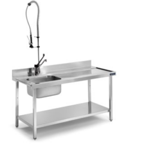 MESA DE  PRE-LAVADO CUBETA IZQ O DER 1600*750*850