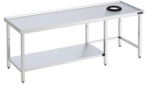 MESA CON ARO DESBARACE 1800*700*850 CON ESTANTE PARCIAL