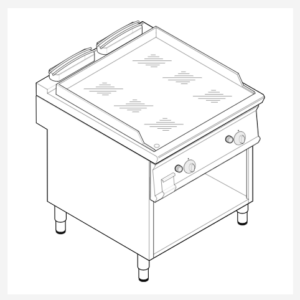 FRY TOP GAS LISO CROMO DURO 80*70*90