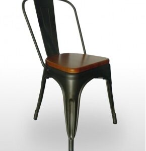 SILLA BOHEMIA COLOR ANTRACITA C/ ASIENTO MADERA PINO