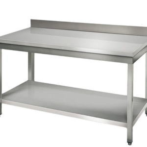 TLGA146 MESA INOX CON PETO CON ESTANTE 140*60*85