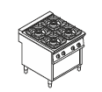 COCINA A GAS 4 FUEGOS SOBRE MUEBLE ABIERTO 313017