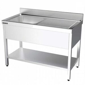 FREGADERO + BAST 1 CUBA  ESCURRID DER + 1 ESTANTE - 1200x600x850