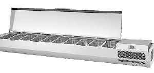 VITRINA INGREDIENTES CON TAPA INOX VRX-1800