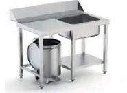 MESA PRELAVADO C/ PETO + 1/2 ESTANTE + ZONA LIBRE MP6.110 MECP
