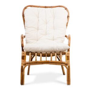 SILLON ABANICO NATURAL RATTAN CON COJÍN