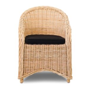 SILLÓN AMBERES RATTAN NATURAL CON COJÍN BLANCO