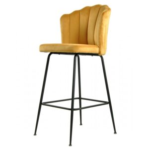 TABURETE DEVIN TAPIZADO VELVET AMARILLO