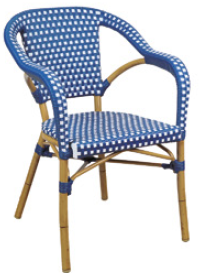 SILLON ARLES COLOR AZUL Y BLANCO
