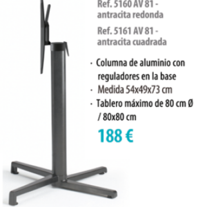 PIE PLEGABLE ANTRACITA CUADRADA