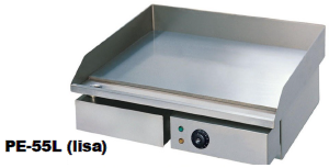 PLANCHA ELÉCTRICA CROMADA LISA PE 55-L 550x495x245
