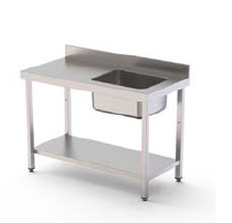 MESA CHEF CUBA DX INOX PREP C/PETO + EST 160*60*85 TPLA166