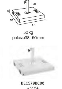 BASE PARASOL CUBE CEMENTO BLANCO