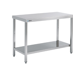 MESA CENTRAL CON 1 ESTANTE 1400x600x850MM FM160140