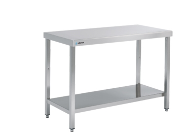 MESA CENTRAL CON 1 ESTANTE 1400x600x850MM FM160140