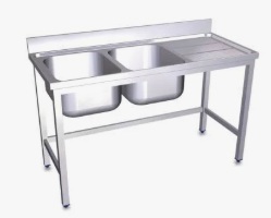FREGADEROS ECO SOLDAD.C/BASTIDOR 2 CUB. ESCURRID IZQ  ECO6816I 1600x600x850