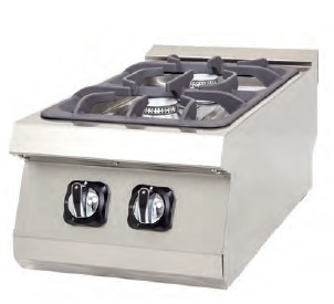 COCINA A GAS 2 FUEGOS SOBREMESA 400x630x300MM 6311D