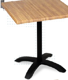 MESA ROMA 4 NEGRO MATE TABLERO COMPACT 80X80 PINO VIEJO